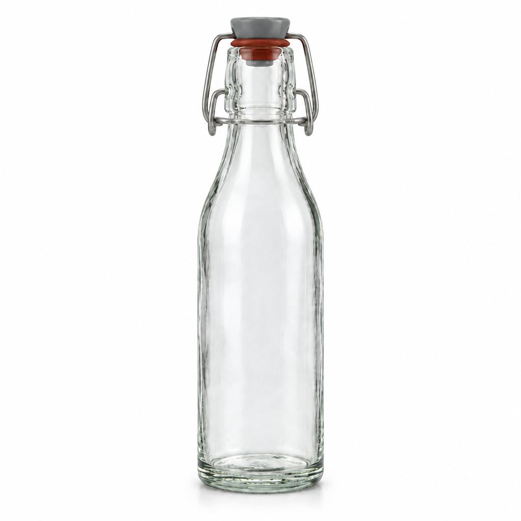 Taschenflasche rund 200 ml mit Bügelverschluss – Einzelansicht